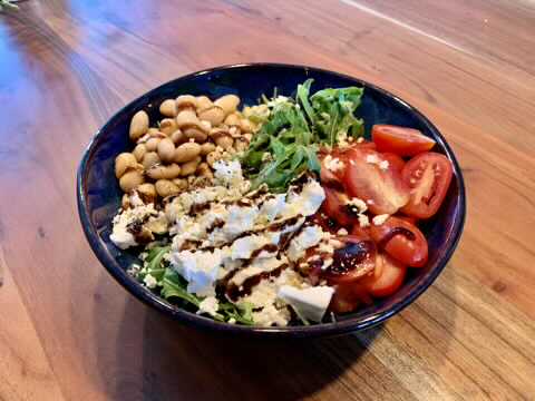 Bohnensalat mit Tomaten und Feta